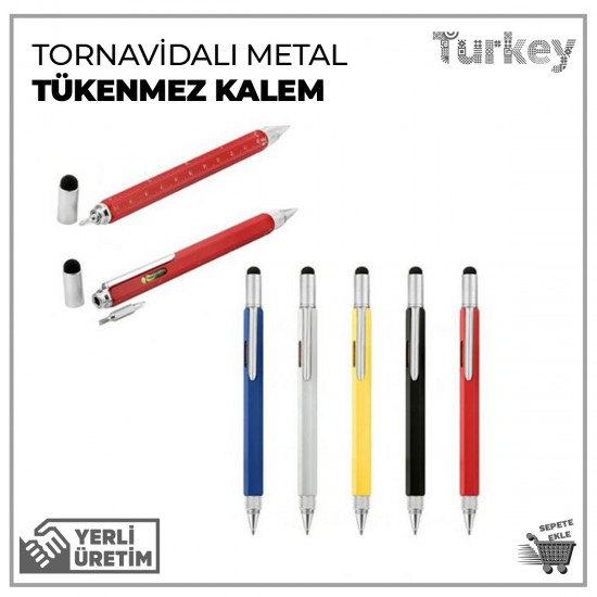 Tornavidalı Metal Tükenmez Kalem